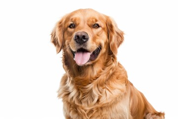 Affectionate golden retriever dog with shiny fur, playful and loyal companion