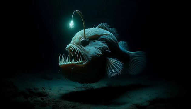 Anglerfish deep sea art