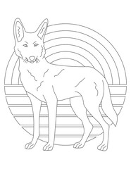 Wolf Coloring Page. Wild Animal Coloring Page for Kids Who love jungles and wildlife