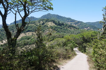 Straße bzw Feldweg in den Bergen von Escazú Berglandschaft bei San José in Costa Rica