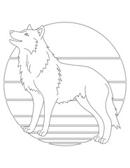 Wolf Coloring Page. Wild Animal Coloring Page for Kids Who love jungles and wildlife