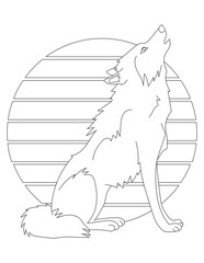 Wolf Coloring Page. Wild Animal Coloring Page for Kids Who love jungles and wildlife