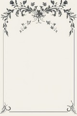 Floral Frame in Black and White