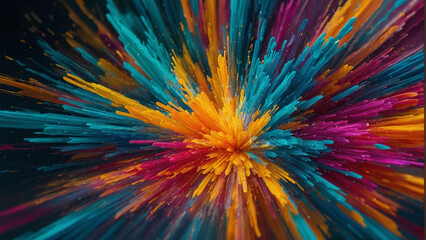 Beautiful background with watercolor explosions that freeze like crystals : abstract, 4k wallpaper, full of color