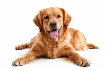 Affectionate golden retriever dog with shiny fur, playful and loyal companion