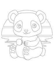 Panda Coloring Page. Wild Animal Coloring Page for Kids Who love jungles and wildlife