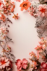 Bunch of Pink Flowers on White Background