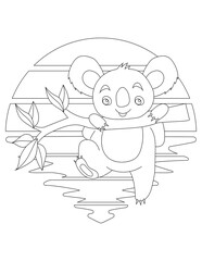 Koala Coloring Page. Wild Animal Coloring Page for Kids Who love jungles and wildlife
