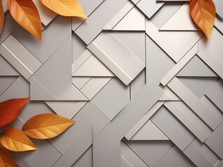 Silver abstract background with autumn colors textured design for Thanksgiving, Halloween, and fall. Geometric block pattern with copy space