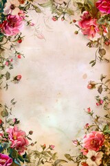 Elegant Frame With Floral Decorations