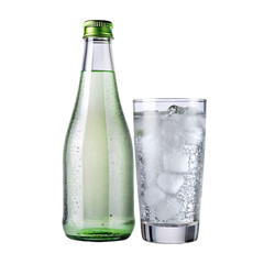 Sparkling water bottle isolated on transparent background