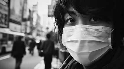 Mysterious viral epidemic sweeps through Tokyo, symptoms mimic severe strep throat - obrazy, fototapety, plakaty