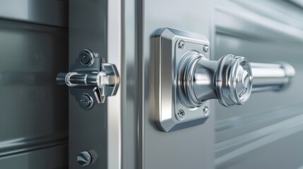 Realistic close-up of a heavy-duty door lock, highlighting its secure, metal components designed for high-traffic areas