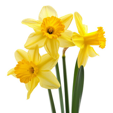 Daffodils isolated on transparent background