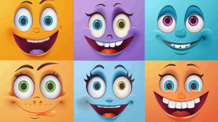 four different colored faces with different expressions
