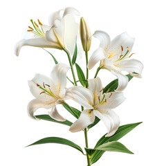 Lilies isolated on transparent background
