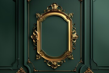 Green Wall With Gold Frame