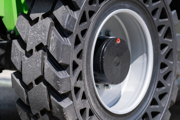 Innovative airless non-pneumatic tire close up