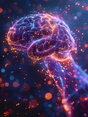 Fototapeta premium Brilliant Cerebral Connections Exploring the Dynamic Landscape of the Innovative Mind