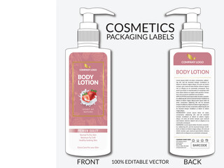 Shampoo label design, Conditioner Label Design, Body Lotion Label Design, Skin Care Packaging, Hair Care Packaging Design, Cosmetic Packaging Collection vector illustration