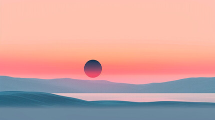 Produce a minimalist wallpaper design showcasing the serene beauty of the sunset gradient.