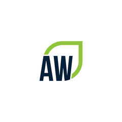 Initial AW logo grows vector, develops, natural, organic, simple, financial logo suitable for your company.