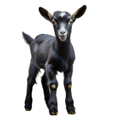 Baby goat standing near transparent background