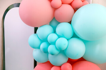 diverse and colorful balloons backdrop - birthday party with bold colors