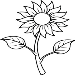 Sunflower coloring pages. Sunflower outline. Flower line art for coloring book