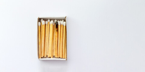 matches burned to symbolize burnout syndrome and mental illness