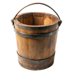 Fototapeta premium Old weathered barrel standing upright on a transparent background