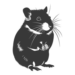 Silhouette hamster animal black color only full body