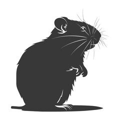 Silhouette hamster animal black color only full body