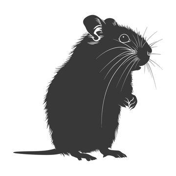 recommend clip art: Silhouette hamster animal black color only full body