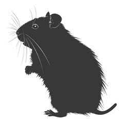 Fototapeta premium Silhouette hamster animal black color only full body