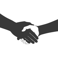 Fototapeta premium Silhouette Joining Hands holding in Harmony and Peace Between Races