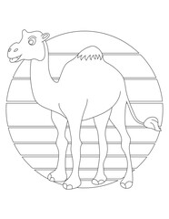 Camel Coloring Page. Wild Animal Coloring Page for Kids Who love jungles and wildlife