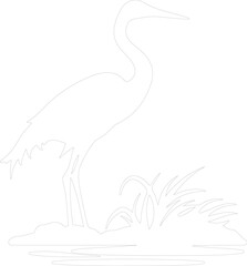 Naklejka premium egret outline