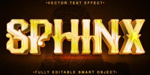 Golden Sphinx Egypt Vector Fully Editable Smart Object Text Effect
