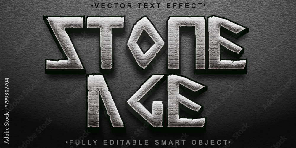 Poster gray stone age vector fully editable smart object text effect