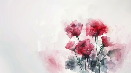 Watercolor Bouquet Composition for Valentine's Day Generative AI