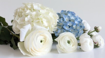 Obraz premium Beautiful Floral Arrangement on White Background Generative AI