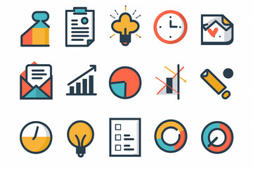 Assorted Business Icons Representing Professional Concepts