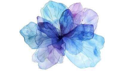 Watercolor Floral Bloom on White Background Generative AI