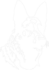 German shepherd outline
