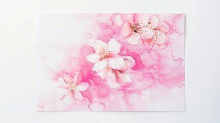 Spring Floral Wedding Invitation with Watercolor Texture Generative AI