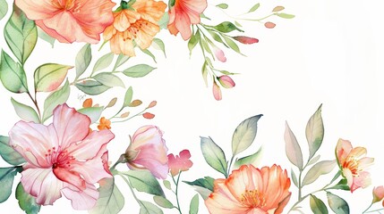 Watercolor Floral Design for Greeting Cards Generative AI