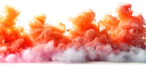 white and Red explosion smoke isolated High quality photo - obrazy, fototapety, plakaty