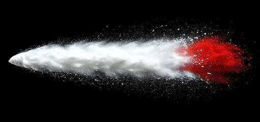 white and Red explosion smoke isolated High quality photo - obrazy, fototapety, plakaty