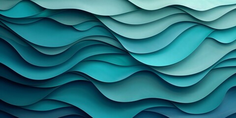 Fototapeta premium Waves of teal and navy on a modern abstract background, suggesting motion